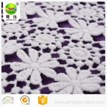 organic 100 cotton lace embroidered fabric for clothing